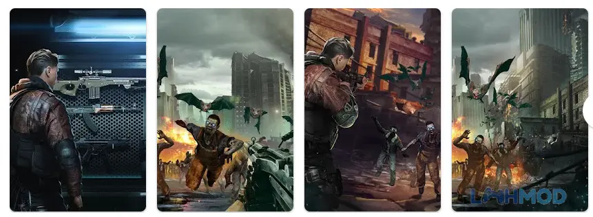 Ảnh 2 của Tải DEAD CITY Zombie Mod Apk 1.4.0 (Menu, Damage, Ammo) cho Android iOs Người chơi đang nhắm bắn zombie trong DEAD CITY Zombie Mod
