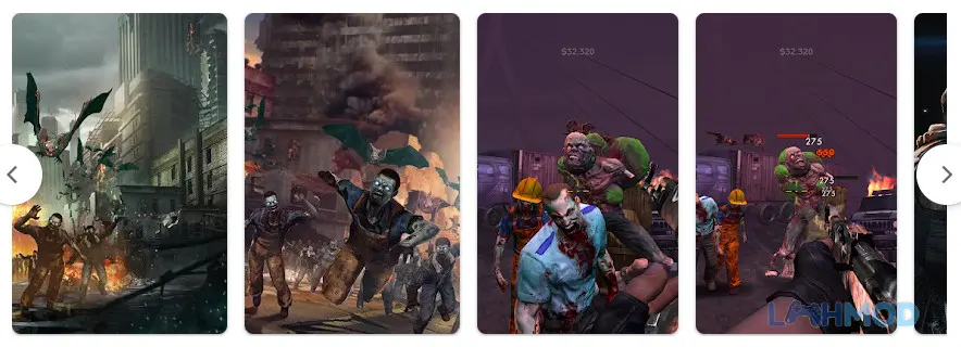 Ảnh 3 của Tải DEAD CITY Zombie Mod Apk 1.4.0 (Menu, Damage, Ammo) cho Android iOs Cảnh chiến đấu khốc liệt giữa người sống sót và zombie trong DEAD CITY
