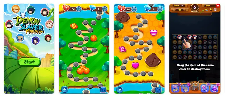 Ảnh 2 của Tải Demon Slayer Kimetsu no Yaiba Apk 2.3.9 cho Android iOs Giao diện game Demon Slayer Kimetsu no Yaiba với các khối ghép hình