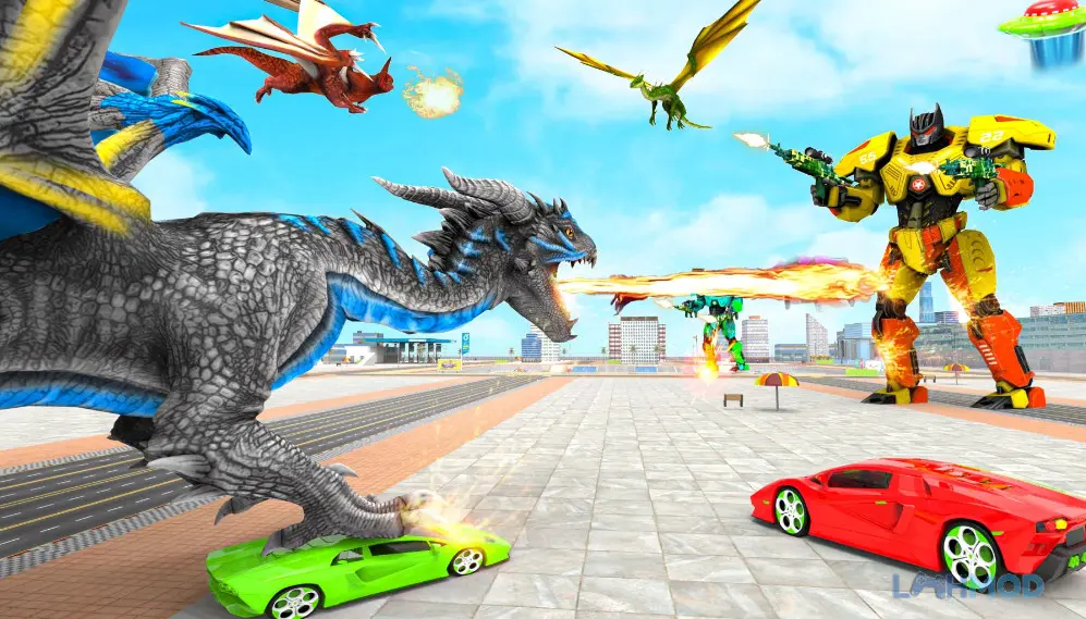 Ảnh 2 của Tải Dragon Robot-Riding Extreme Apk 1.8 cho Android iOs Rô bốt rồng chiến đấu