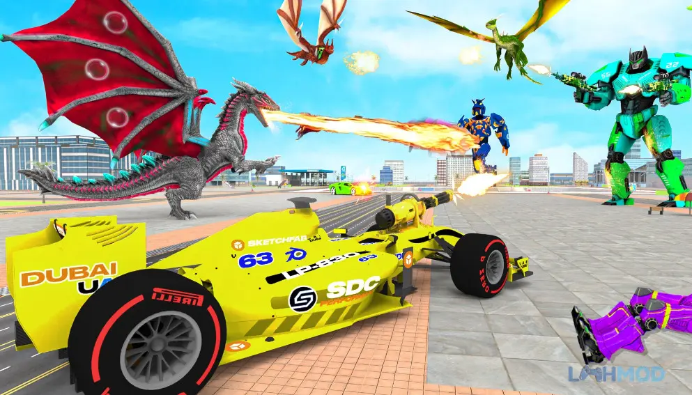 Ảnh 3 của Tải Dragon Robot-Riding Extreme Apk 1.8 cho Android iOs Rô bốt rồng biến hình chống lại quái vật