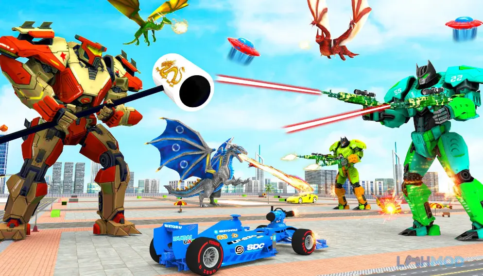 Ảnh 4 của Tải Dragon Robot-Riding Extreme Apk 1.8 cho Android iOs Rô bốt rồng trong một trận chiến hoành tráng