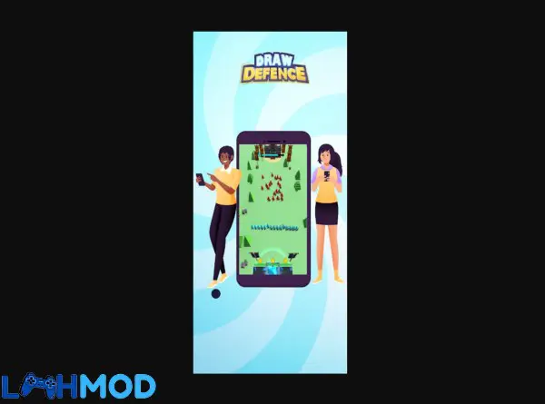 Ảnh 3 của Tải Draw Defence APK 2.6.7 cho Android iOS Cảnh chiến đấu trong Draw Defence với nhiều quân địch đang tấn công