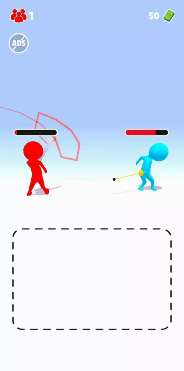 Ảnh 3 của Tải game Draw Duel Mod APK 1.2.0 (Menu,Nâng cấp miễn phí) Draw Duel Mod trong trận chiến, với kẻ thù và các chỉ số