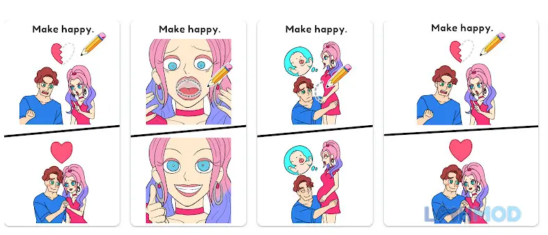 Ảnh 2 của Tải Draw Happy Streamer Fun Game Apk 0.0.1 cho Android iOs Cặp đôi đang vui vẻ sau khi câu đố được giải quyết