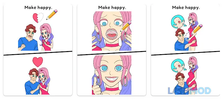 Ảnh 4 của Tải Draw Happy Streamer Fun Game Apk 0.0.1 cho Android iOs Mô tả một câu đố trong game với giao diện dễ nhìn