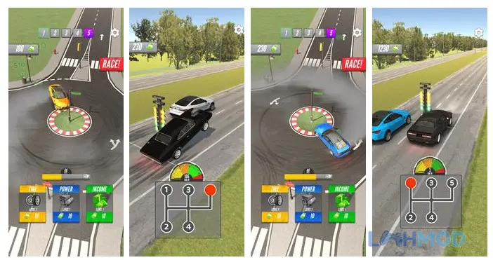 Ảnh 2 của Tải Drift 2 Drag Apk 0.34 cho Android iOs Giao diện lựa chọn xe và chuẩn bị vào đường đua trong Drift 2 Drag