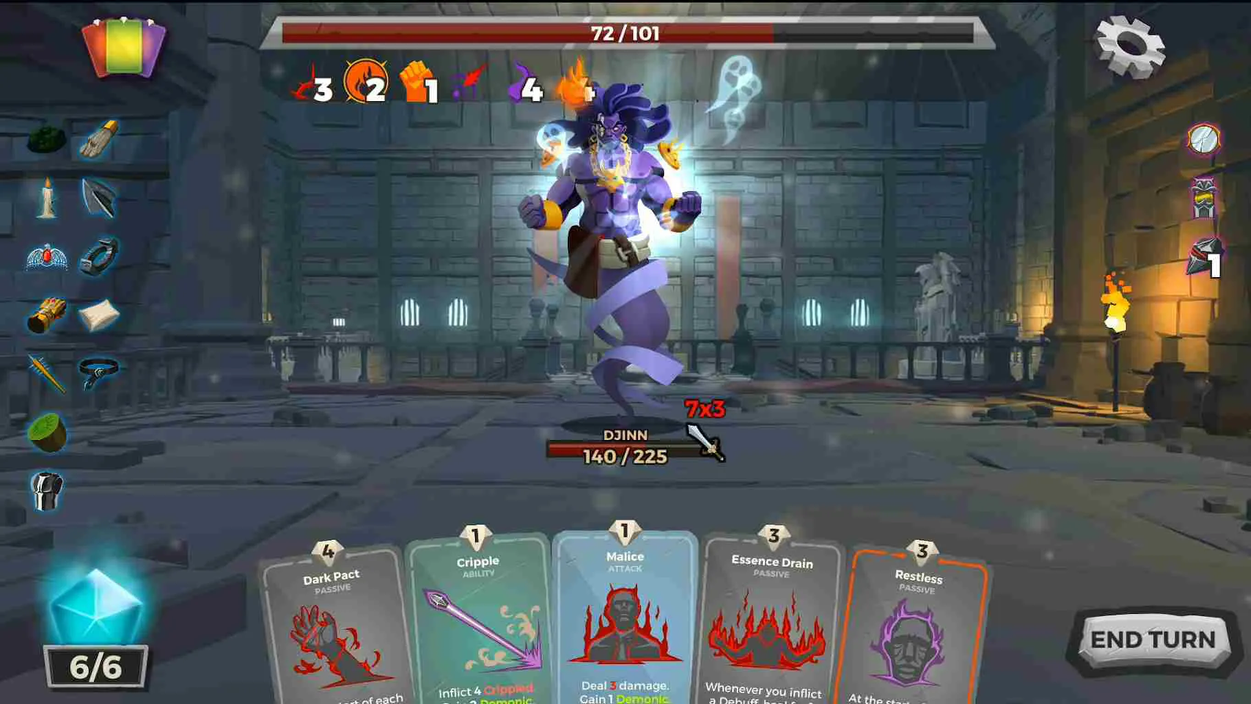 Ảnh 4 của Tải Dungeon Tales Mod APK 2.33 (Mở khóa thẻ, warlock class) Một anh hùng đang chiến đấu với quái vật lớn trong hầm ngục