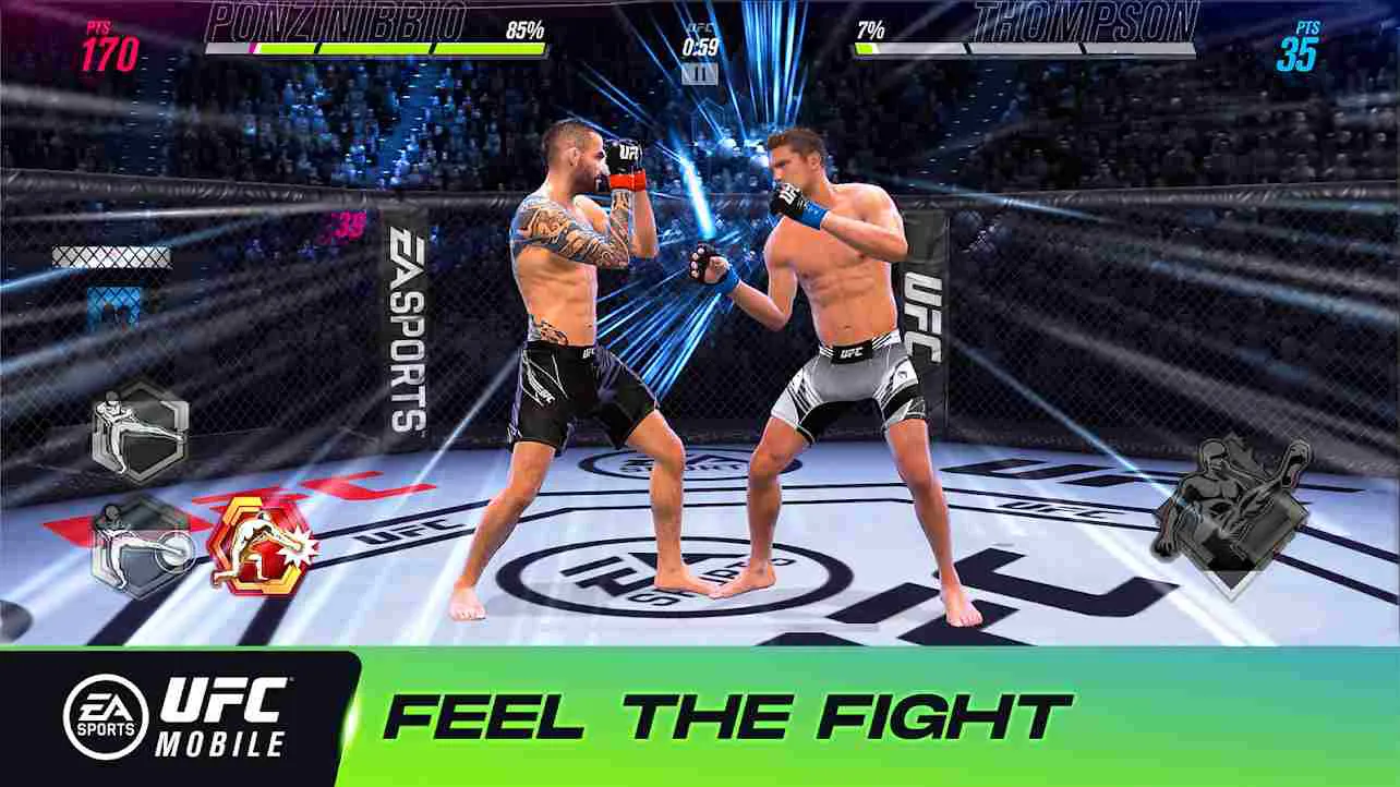 Ảnh 4 của Tải game EA SPORTS UFC Mobile 2 Mod APK v1.11.09 (Mở Khoá) Võ sĩ đang thực hiện đòn đánh trong EA SPORTS UFC Mobile 2 Mod