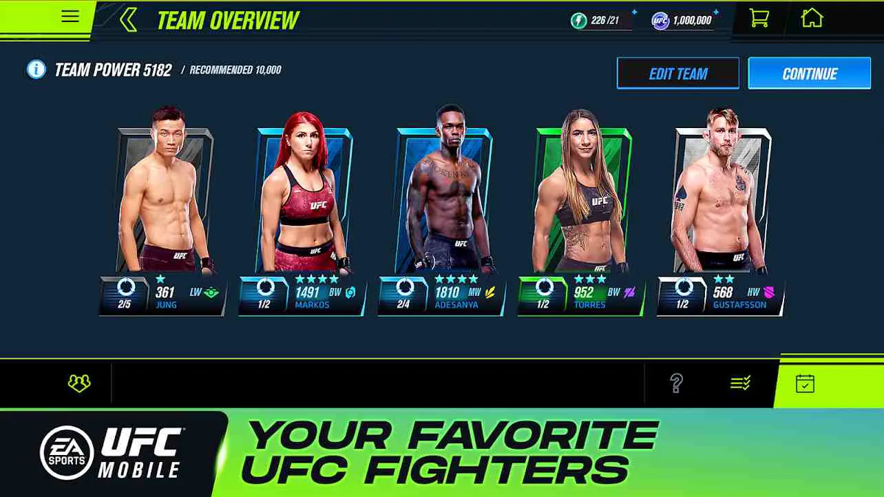 Ảnh 8 của Tải game EA SPORTS UFC Mobile 2 Mod APK v1.11.09 (Mở Khoá) Danh sách các võ sĩ có thể nâng cấp trong EA SPORTS UFC Mobile 2