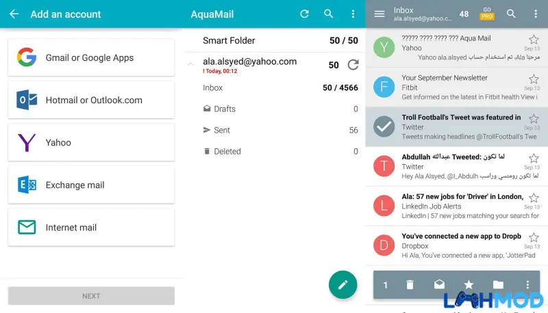 Ảnh 2 của Tải Email Aqua Mail Apk 1.39.1 cho Android Giao diện tổng hợp nhiều tài khoản email của Email Aqua Mail
