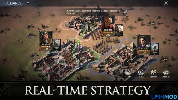 Ảnh 3 của Tải game Epic Age Apk 0.11.4 cho Android, iOS Giao diện bản đồ thế giới rộng lớn với nhiều thành trì và địa danh