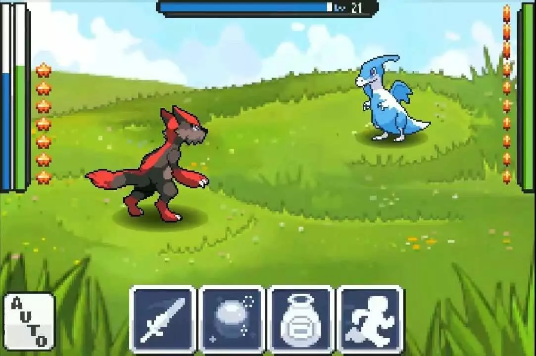 Ảnh 5 của Tải game EvoCreo Mod APK 1.9.12 (Vô Hạn Gems) Màn hình giao diện chính của EvoCreo Mod với các tùy chọn và Creo