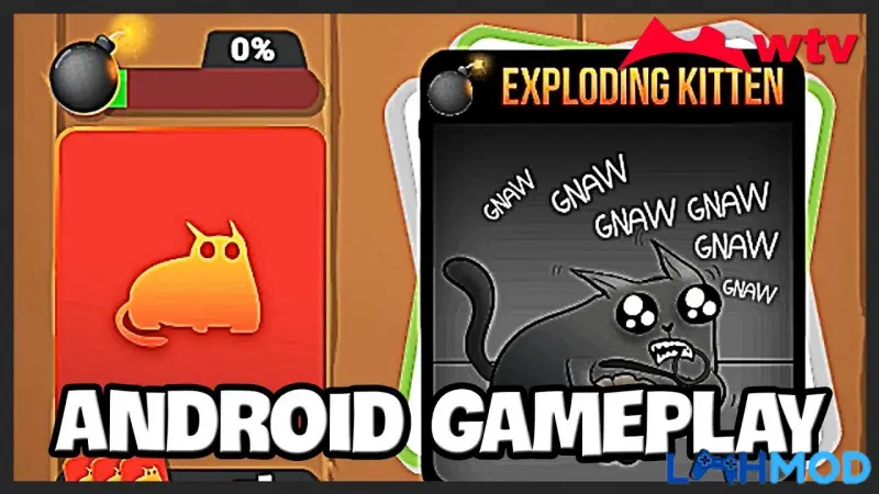 Ảnh 3 của Tải Exploding Kittens Unleashed Apk v0.25.1 cho Android Người chơi tương tác trong Exploding Kittens Unleashed qua màn hình điện thoại