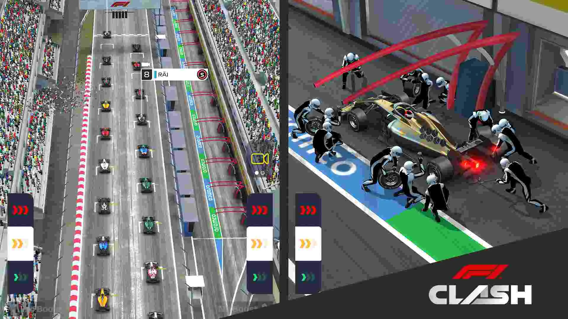 Ảnh 3 của Tải game F1 Clash Mod APK 20.02.17551 (Mở Khoá) Giao diện chọn tay đua và xe trong F1 Clash Mod