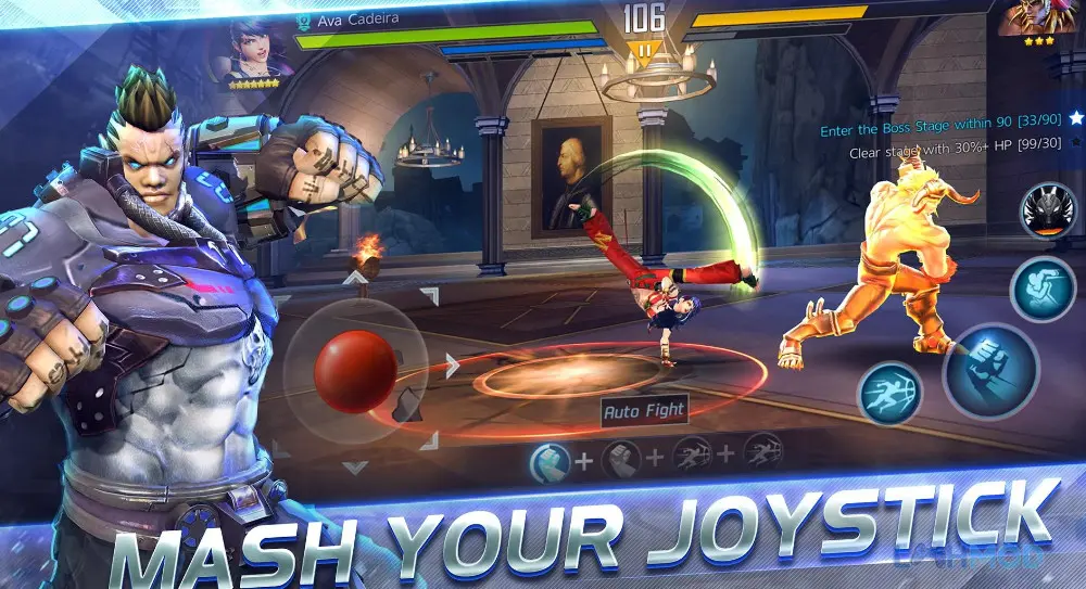 Ảnh 2 của Tải Final Fighter Mod Apk 2.2.200058 (Damage Multiplier, God Mode) cho Android iOs Giao diện chọn nhân vật trong Final Fighter Mod với các chiến binh đa dạng