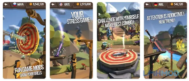 Ảnh 1 của Tải Flip Knife 3D Apk 1.0.3 cho Android iOs Người chơi thực hiện cú ném dao chính xác vào mục tiêu