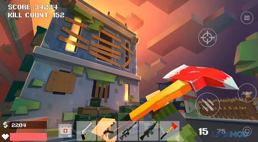 Ảnh 3 của Tải FreeCraft Zombie Apocalypse Apk 2.1 cho Android iOs Trận đấu boss kịch tính trong FreeCraft Zombie Apocalypse