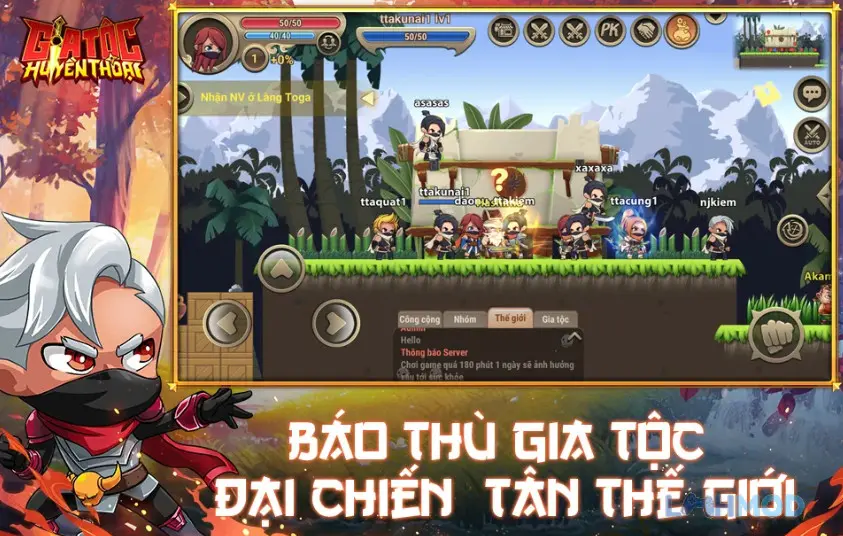 Ảnh 1 của Tải Gia Tộc Huyền Thoại Apk 9.9 cho Android iOs Giao diện chọn nhân vật trong Gia Tộc Huyền Thoại với các lớp ninja khác nhau