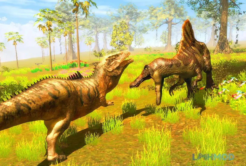 Ảnh 3 của Tải Giganotosaurus Simulator Apk 1.0.3 cho Android iOs Một Giganotosaurus đang đối đầu với những loài khủng long khác