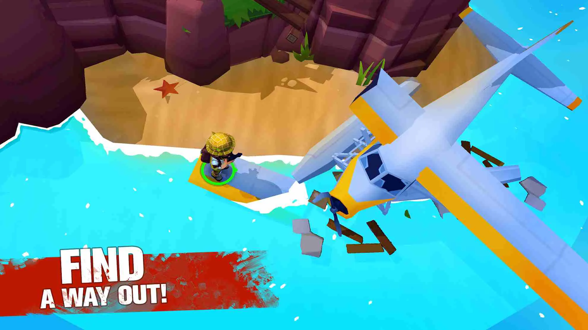Ảnh 2 của Grand Survival: Raft Adventure Mod APK 2.8.0 (Menu, Vô Hạn Tiền) Người chơi trên bè đang chiến đấu với cá mập và thu thập vật phẩm trôi dạt