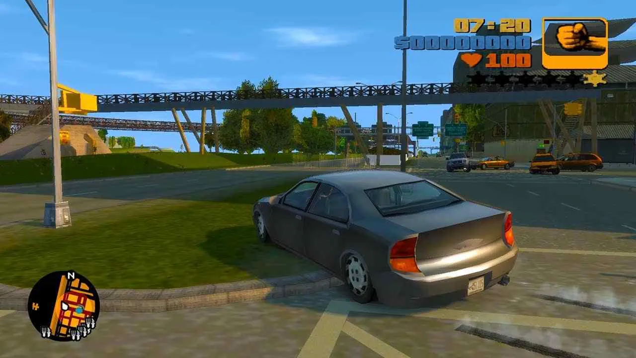 Ảnh 3 của Tải Grand Theft Auto III Mod APK 1.9 (Vô Hạn Tiền) miễn phí Claude đang lái xe trong Grand Theft Auto III Mod