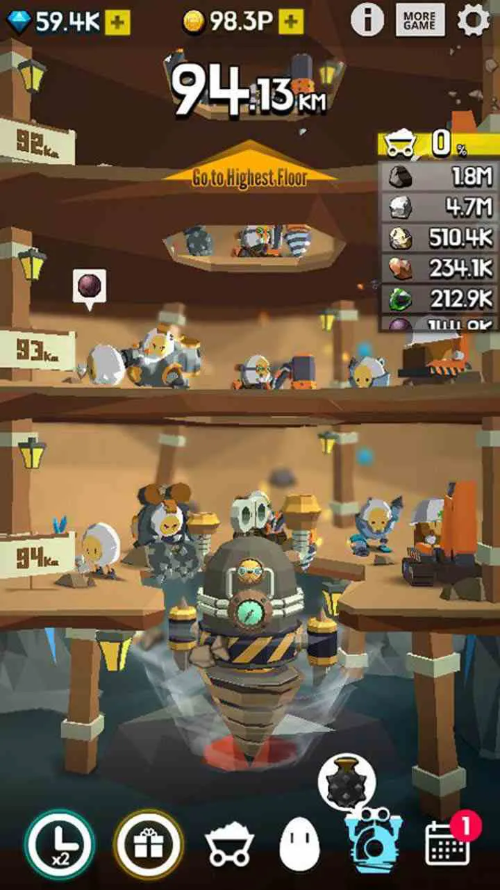 Ảnh 2 của Ground Driller Mod APK 1.3.4 (Menu, Mở Khóa, Vô Hạn Tiền) Ảnh ground driller mod 2