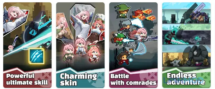 Ảnh 2 của Tải Gunblade Girl Idle AFK RPG Apk 1.10.9 cho Android iOs Nữ chiến binh dũng mãnh đối đầu với quái vật khổng lồ trong hầm ngục