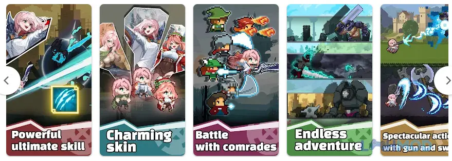 Ảnh 4 của Tải Gunblade Girl Idle AFK RPG Apk 1.10.9 cho Android iOs Thêm một cảnh chiến đấu kịch tính trong hầm ngục với nhiều hiệu ứng kỹ năng