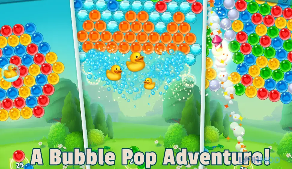 Ảnh 2 của Tải Happy Bubble Mod Apk 22.1209.00 (Auto thắng) cho Android iOs Cận cảnh giao diện game Happy Bubble: Shoot n Pop với bong bóng nhiều màu