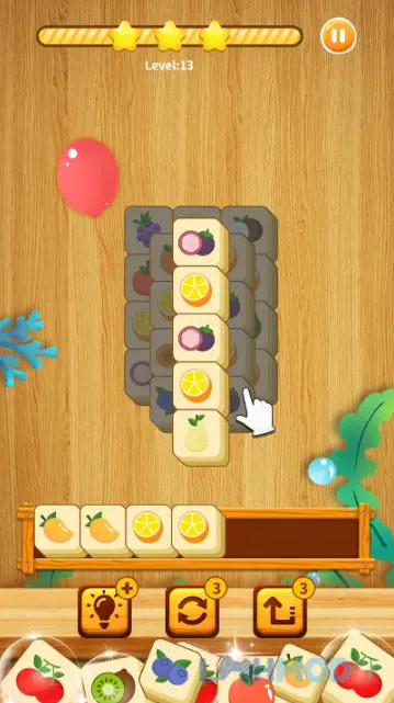 Ảnh 3 của Tải Happy Match Apk 1.9.5 cho Android iOs Cảnh game Happy Match với màn hình giải đố đầy hoa quả và số điểm