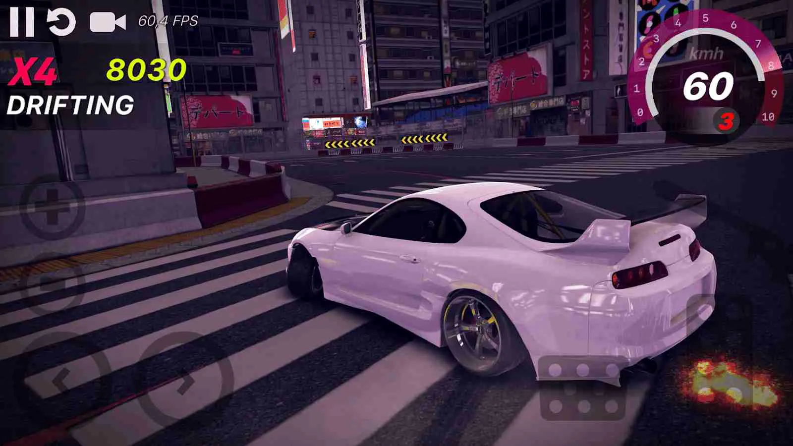 Ảnh 3 của Tải game Hashiriya Drifter Mod 2.2.01 (Vô Hạn Tiền/Mở Khóa) Giao diện điều khiển trong buồng lái của game Hashiriya Drifter