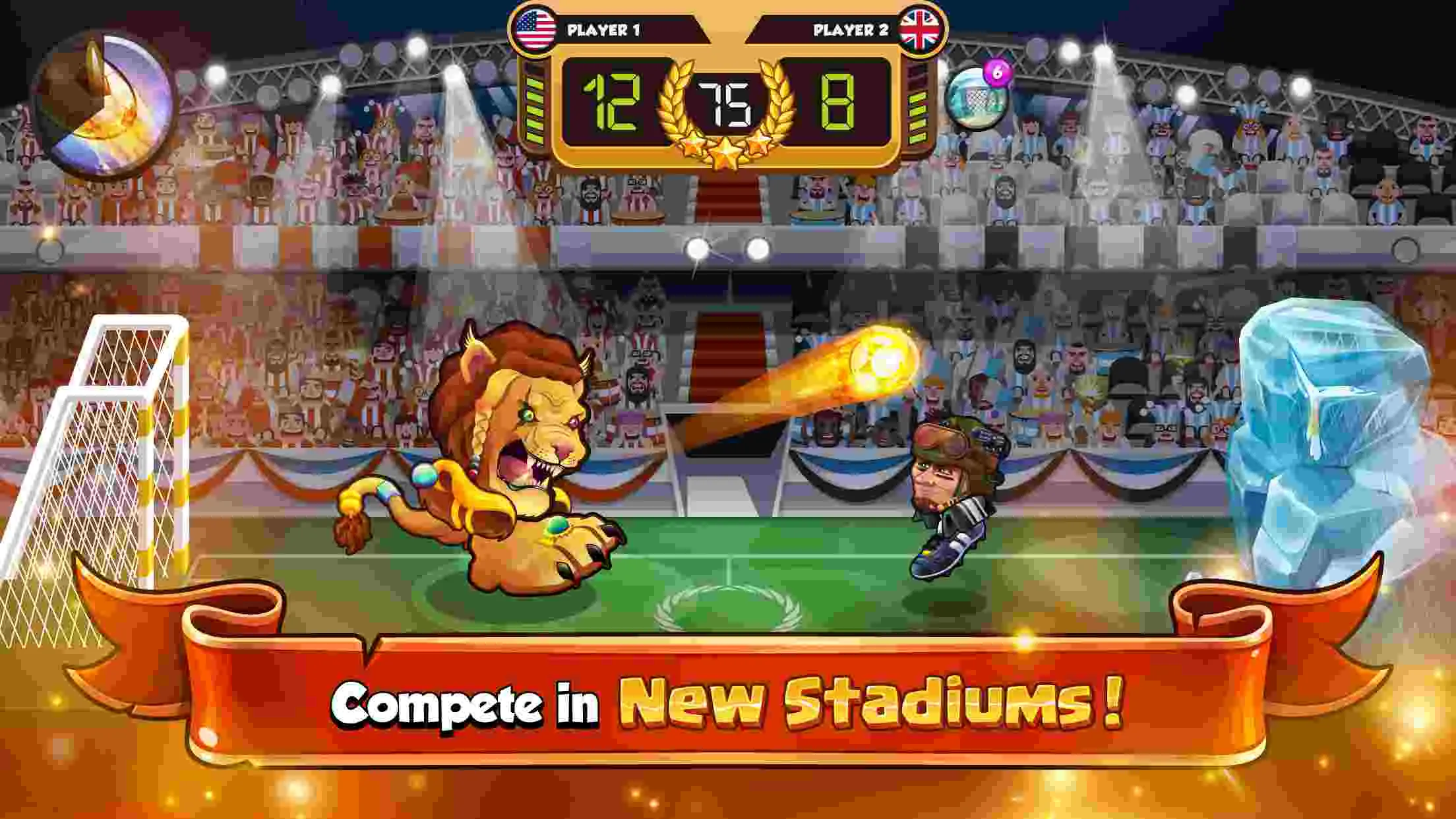 Ảnh 4 của Tải game Head Ball 2 Mod APK 1.500 (Menu, Chiến thắng dễ dàng) Cầu thủ Head Ball 2 ăn mừng chiến thắng sau trận đấu