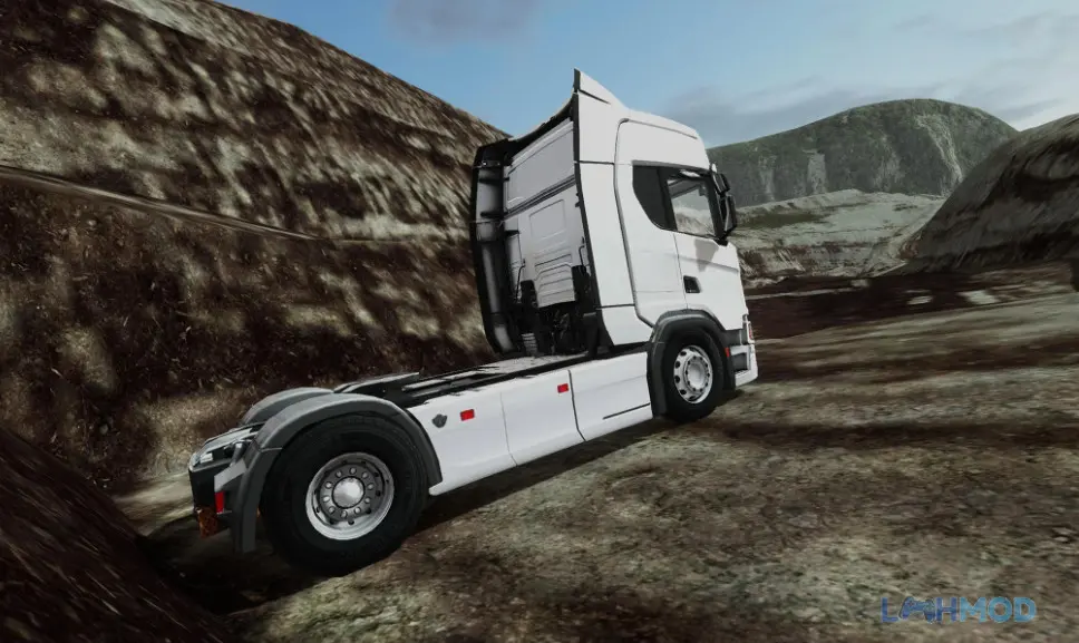 Ảnh 1 của Tải Heavy Machines Construction Mod Apk 1.0.3 (Vô Hạn Tiền) cho Android iOs Xe ủi đất đang hoạt động trên công trường xây dựng