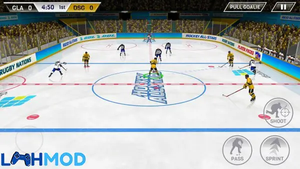 Ảnh 2 của Tải Hockey Game Stars 3D APK 0.32 cho Android iOS Cầu thủ Hockey Game Stars 3D đang tranh chấp bóng trên sân băng