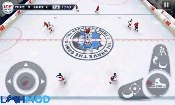 Ảnh 3 của Tải Hockey Game Stars 3D APK 0.32 cho Android iOS Cảnh quay hành động trong Hockey Game Stars 3D với cầu thủ đang sút bóng