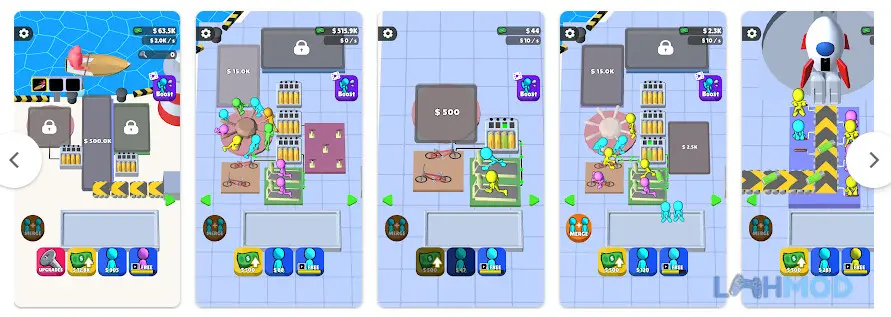 Ảnh 3 của Tải Human Electric Company Mod Apk 0.9.1 (Free Rewards) cho Android iOs Giao diện Human Electric Company Mod với các công nhân