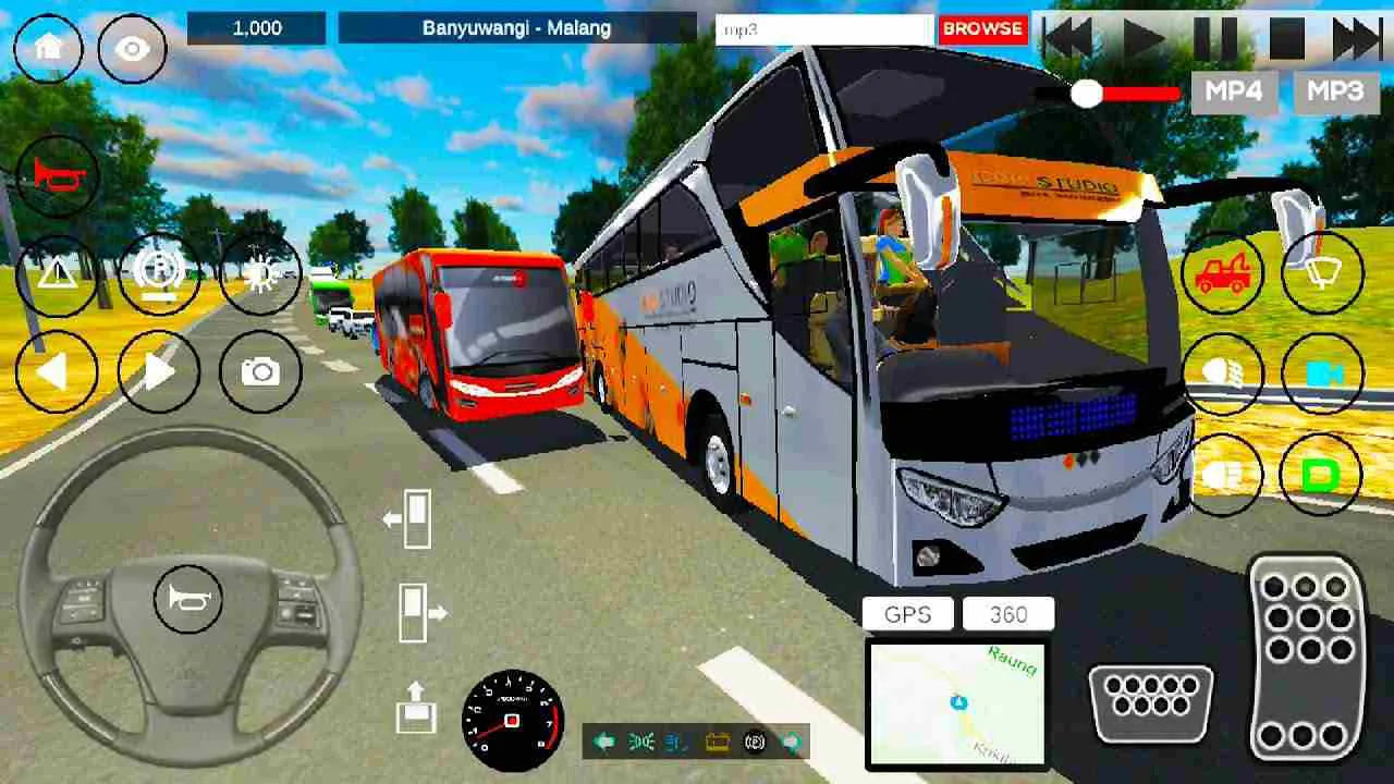 Ảnh 2 của IDBS Bus Simulator Mod APK 7.3 (Menu, Vô Hạn Tiền) Người chơi điều khiển xe buýt trên đường phố giả lập với các nút bấm