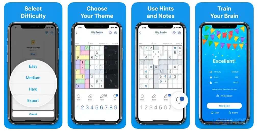 Ảnh 4 của Tải game Killer Sudoku by Sudoku.com Apk 3.1.0 cho Android iOs Giao diện cài đặt và tùy chỉnh game Killer Sudoku by Sudoku.com