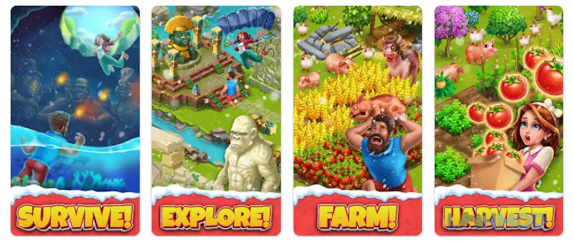 Ảnh 2 của Tải Kong Island Mod Apk 106M (Vô Hạn Tiền) cho Android iOs Góc nhìn cận cảnh nông trại đang phát triển trên đảo