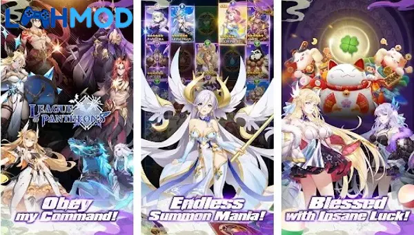 Ảnh 3 của League of Pantheons MOD APK 1.1.3 (Vô hạn tiền) Cảnh chiến đấu hoành tráng với hiệu ứng kỹ năng trong League of Pantheons