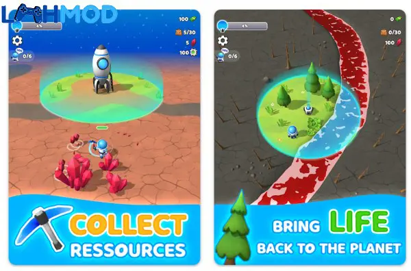 Ảnh 1 của Tải Life Bubble APK v65.94 cho Android iOS Giao diện game Life Bubble hiển thị chỉ số môi trường và vật phẩm