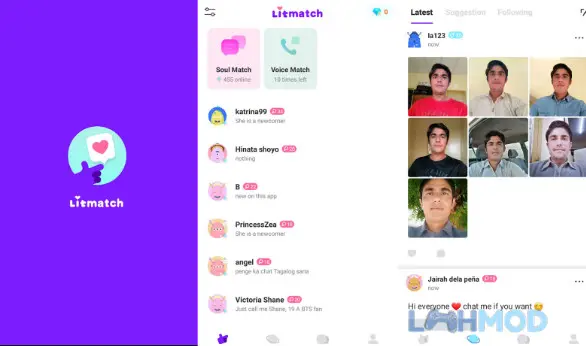 Ảnh 5 của Tải ứng dụng Litmatch MOD APK 6.91.0 (Không quảng cáo) Android Litmatch Mod APK giao diện chính