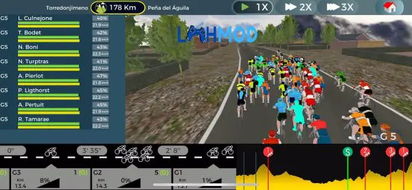 Ảnh 3 của Tải Live Cycling Manager 2021 Mod APK 1.95 (Mua sắm miễn phí) Màn hình lựa chọn đội đua và tùy chỉnh trang bị xe đạp trong Live Cycling Manager 2021