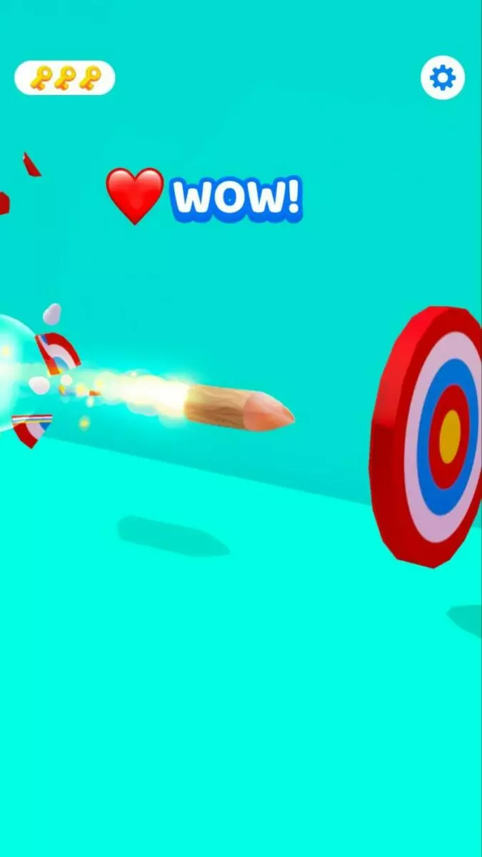 Ảnh 5 của Log Thrower 3D Mod APK 1.2.5 (Menu, Mở Khóa, Vô Hạn Tiền) Mô tả hình ảnh: Một cảnh khác trong gameplay của Log Thrower 3D, tập trung vào hành động bắn phá.