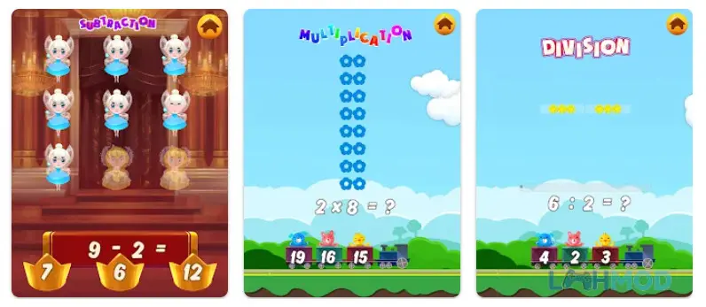Ảnh 4 của Tải Math games for kids 1-2 grade Apk 2.0.3 cho Android iOs Hình ảnh minh họa các phép chia trong Math games for kids 1-2 grade