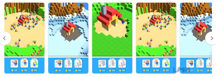 Ảnh 3 của Tải Minecube Idle Mod Apk 0.4.0 (Vô Hạn Tiền) cho Android iOs Một nhóm thợ mỏ đang làm việc trong Minecube Idle Mod