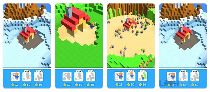 Ảnh 4 của Tải Minecube Idle Mod Apk 0.4.0 (Vô Hạn Tiền) cho Android iOs Bảng điều khiển quản lý tài nguyên trong Minecube Idle Mod