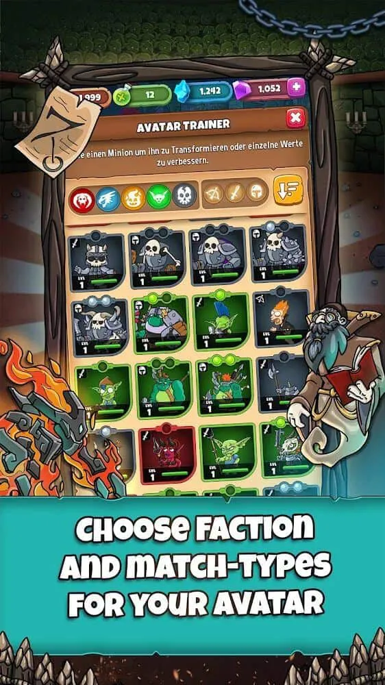 Ảnh 1 của Tải game Minion Fighters: Epic Monsters Mod APK 1.1.1 (Menu, Miễn phí mọi thứ) Giao diện chiến đấu trong Minion Fighters
