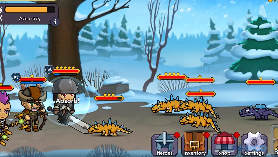 Ảnh 4 của Tải Mobile Heroes Mod Apk 1.98 (Vô Hạn Tiền) cho Android iOs Giao diện các trận chiến boss hoặc rạn nứt trong Mobile Heroes